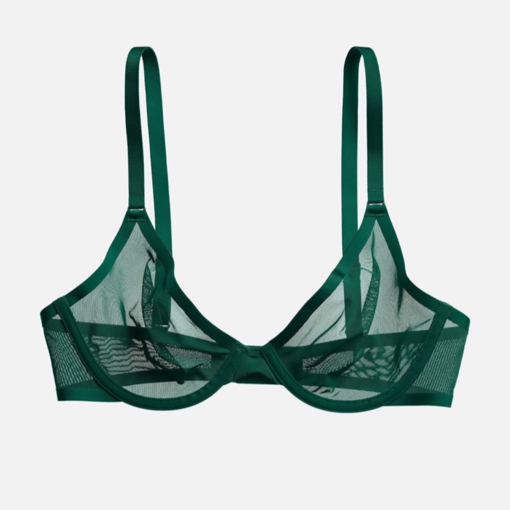Plunge bra in Emerald